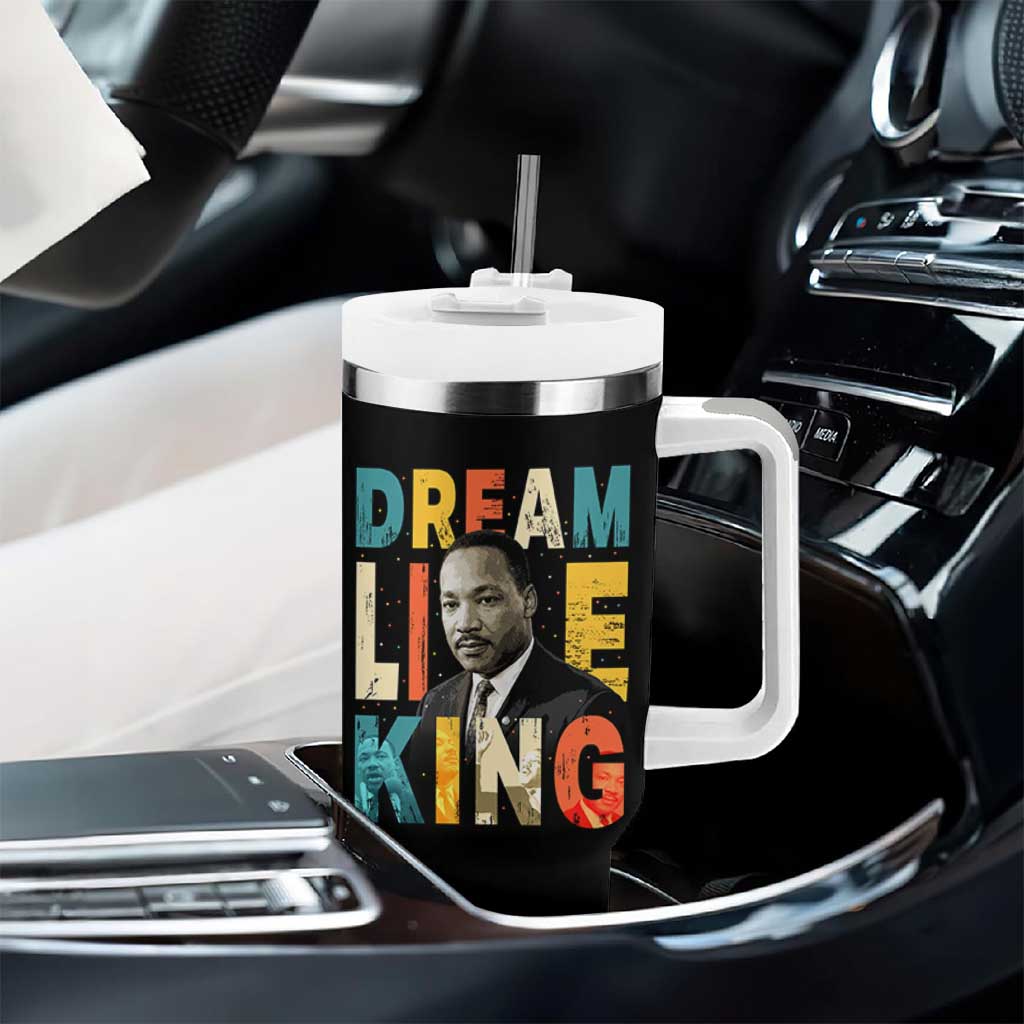 Dream Like King Inspirational MLK Graphic Tumbler With Handle Civil Rights Legacy Tribute