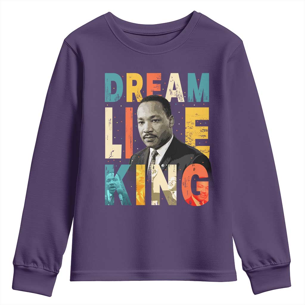 Dream Like King Inspirational MLK Graphic Youth Sweatshirt Civil Rights Legacy Tribute