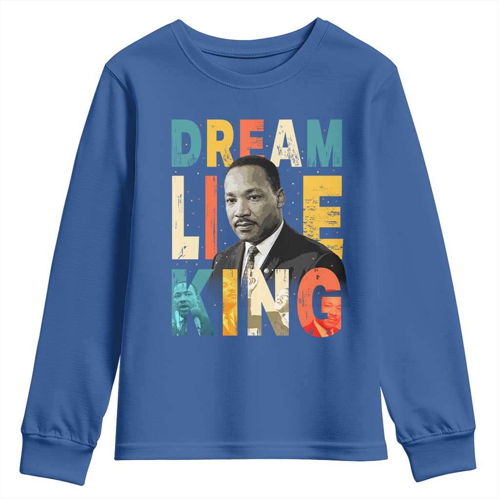 Dream Like King Inspirational MLK Graphic Youth Sweatshirt Civil Rights Legacy Tribute