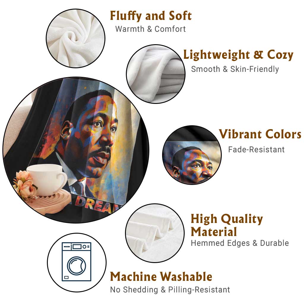 I Have A Dream Inspirational MLK Quotes Throw Blanket Equality and Justice Martin Luther King Tribute