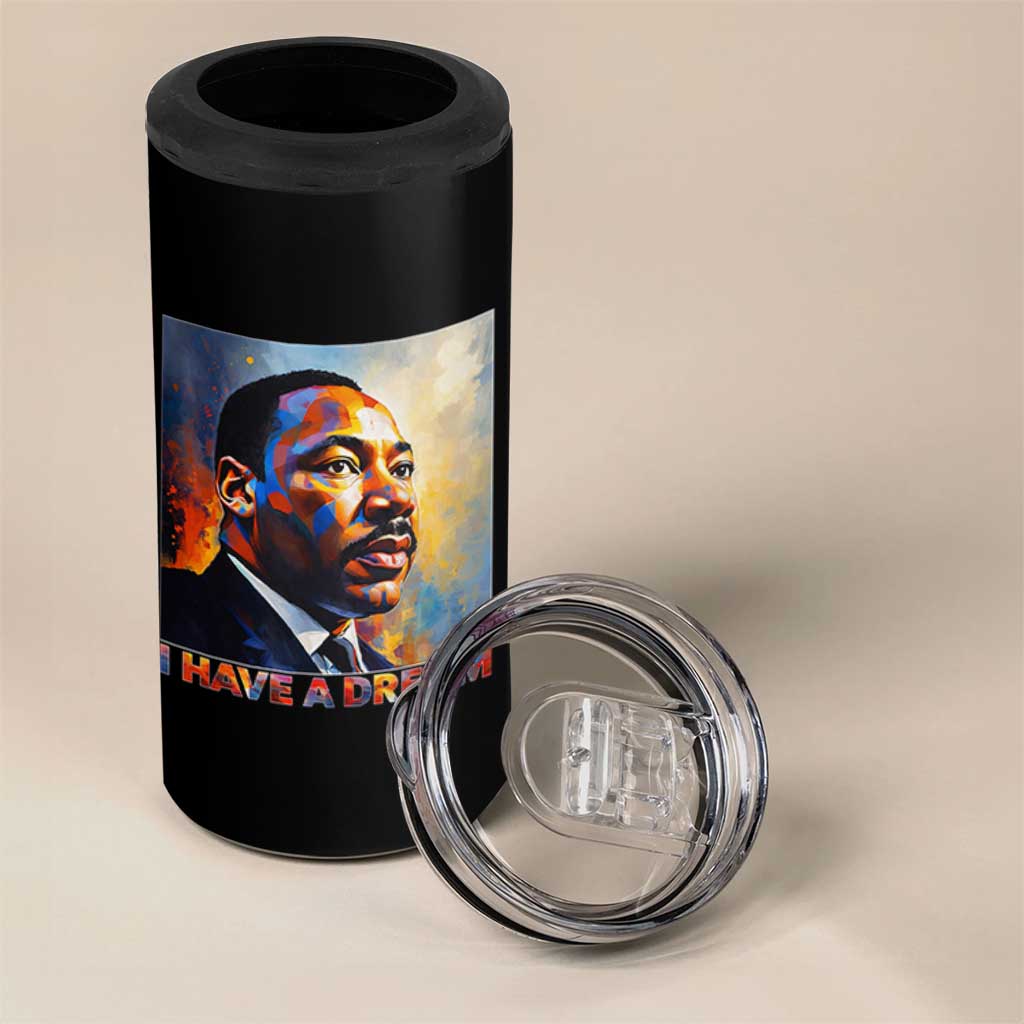 I Have A Dream Inspirational MLK Quotes 4 in 1 Can Cooler Tumbler Equality and Justice Martin Luther King Tribute