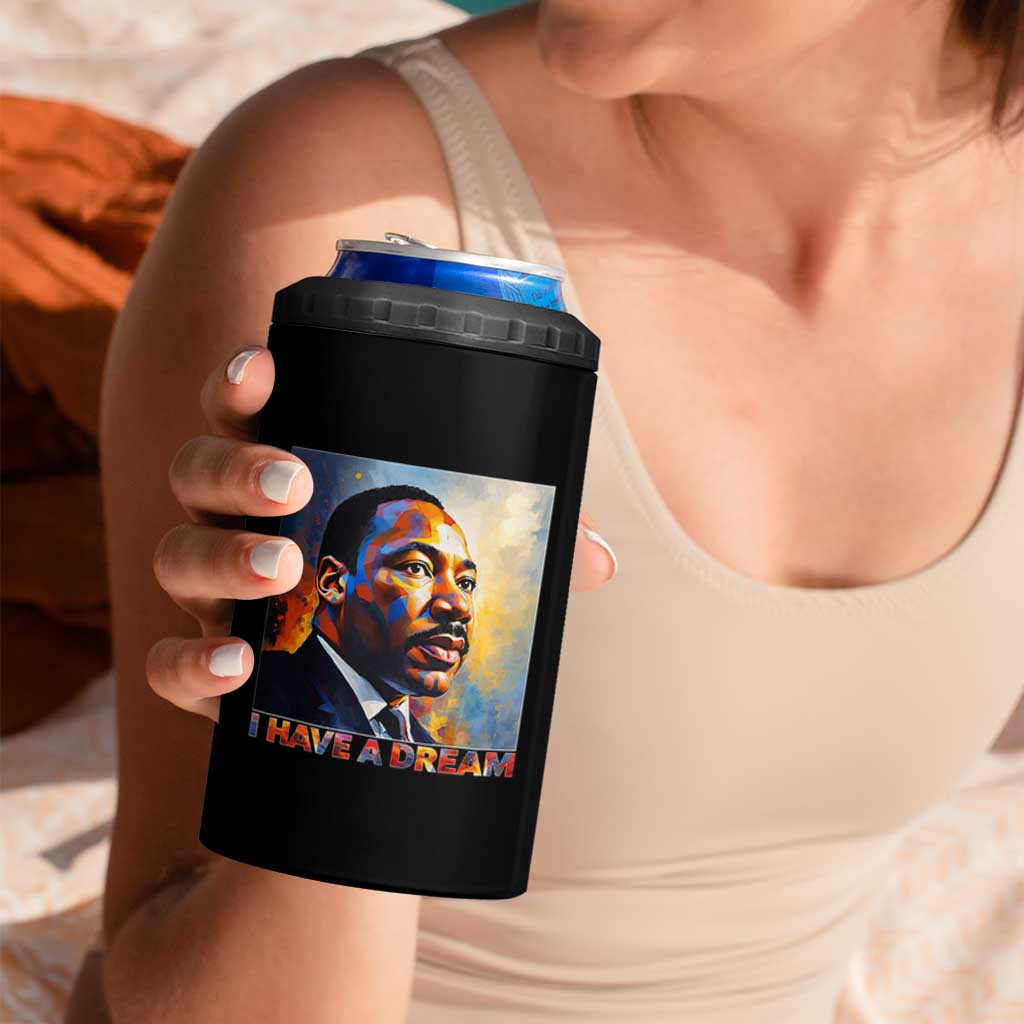 I Have A Dream Inspirational MLK Quotes 4 in 1 Can Cooler Tumbler Equality and Justice Martin Luther King Tribute