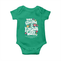 Floral Scripture for Grandmother Baby Onesie Being a Grandma is Kingdom Work Christian Faith Inpired