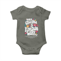 Floral Scripture for Grandmother Baby Onesie Being a Grandma is Kingdom Work Christian Faith Inpired