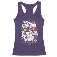 Floral Scripture for Grandmother Racerback Tank Top Being a Grandma is Kingdom Work Christian Faith Inpired