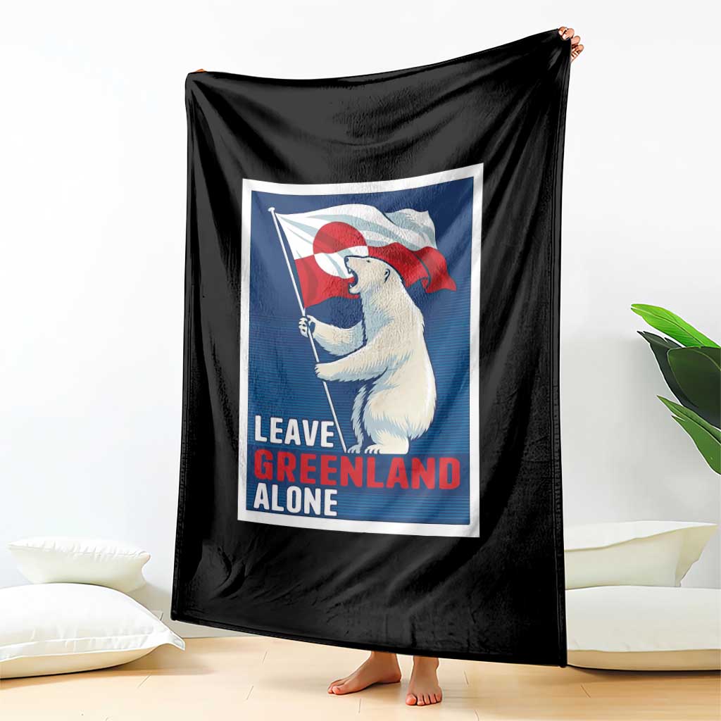 Leave Greenland Alone Polar Bear Resist Throw Blanket Vintage Patriotic Propaganda Sovereignty Protest