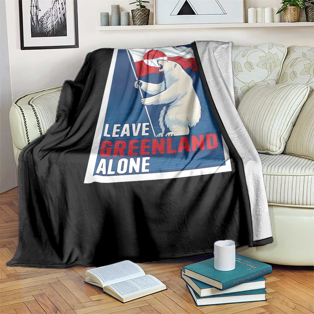 Leave Greenland Alone Polar Bear Resist Throw Blanket Vintage Patriotic Propaganda Sovereignty Protest