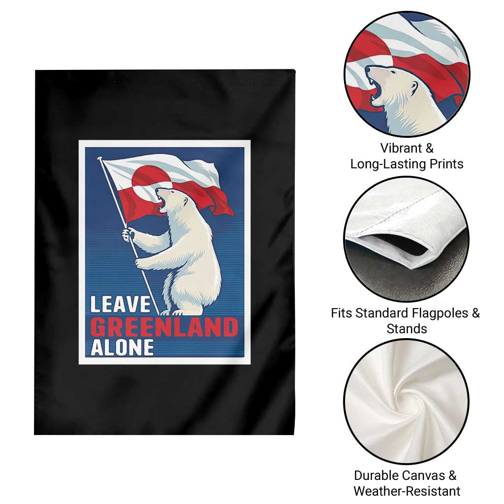 Leave Greenland Alone Polar Bear Resist Garden Flag Vintage Patriotic Propaganda Sovereignty Protest