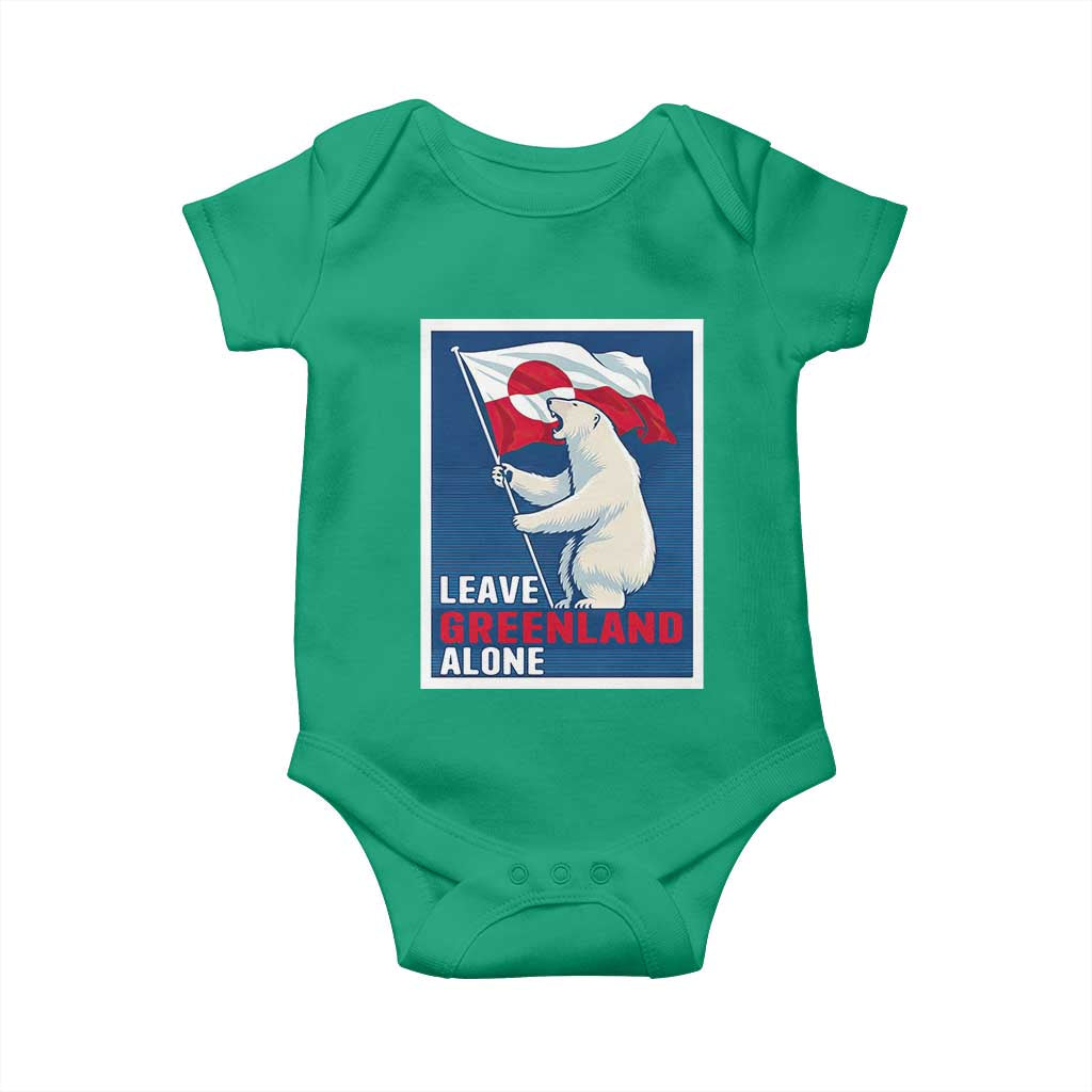 Leave Greenland Alone Polar Bear Resist Baby Onesie Vintage Patriotic Propaganda Sovereignty Protest