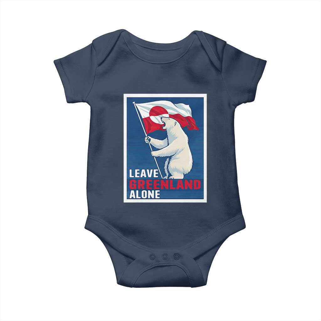Leave Greenland Alone Polar Bear Resist Baby Onesie Vintage Patriotic Propaganda Sovereignty Protest