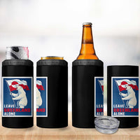 Leave Greenland Alone Polar Bear Resist 4 in 1 Can Cooler Tumbler Vintage Patriotic Propaganda Sovereignty Protest