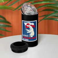 Leave Greenland Alone Polar Bear Resist 4 in 1 Can Cooler Tumbler Vintage Patriotic Propaganda Sovereignty Protest