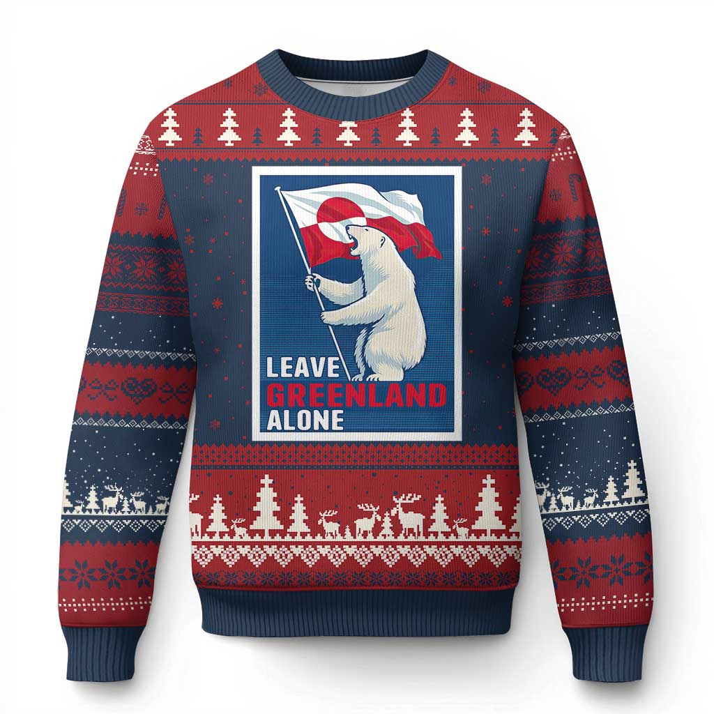 Leave Greenland Alone Polar Bear Resist Ugly Christmas Sweater Vintage Patriotic Propaganda Sovereignty Protest
