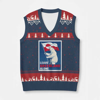 Leave Greenland Alone Polar Bear Resist V-Neck Knit Sweater Vest Vintage Patriotic Propaganda Sovereignty Protest