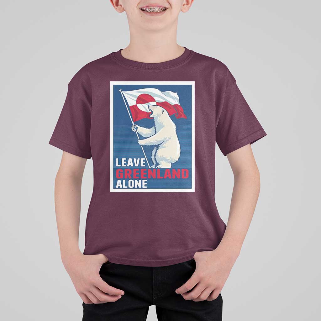 Leave Greenland Alone Polar Bear Resist T Shirt For Kid Vintage Patriotic Propaganda Sovereignty Protest