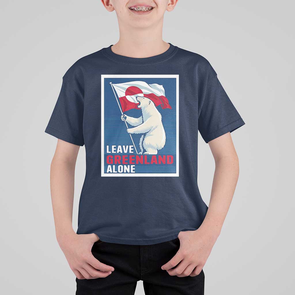 Leave Greenland Alone Polar Bear Resist T Shirt For Kid Vintage Patriotic Propaganda Sovereignty Protest