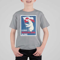 Leave Greenland Alone Polar Bear Resist T Shirt For Kid Vintage Patriotic Propaganda Sovereignty Protest
