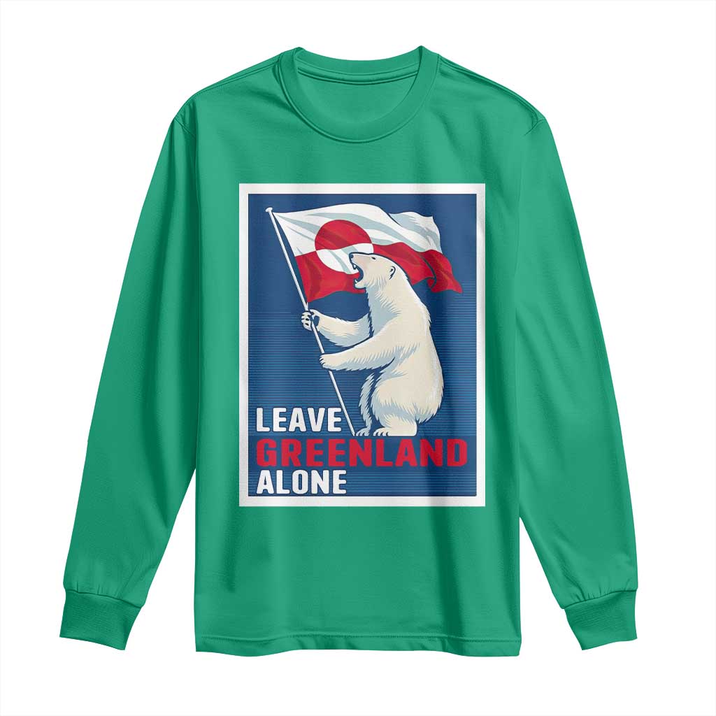 Leave Greenland Alone Polar Bear Resist Long Sleeve Shirt Vintage Patriotic Propaganda Sovereignty Protest