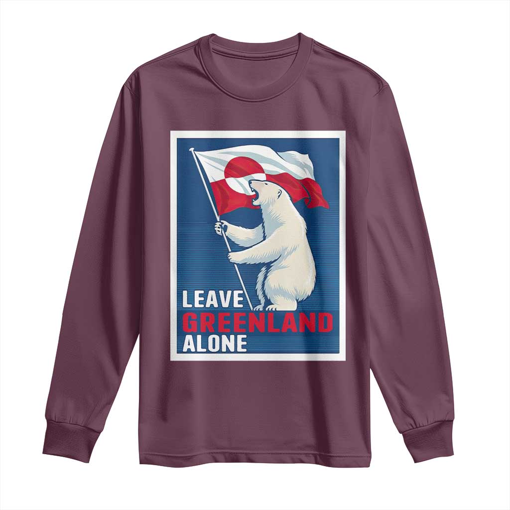 Leave Greenland Alone Polar Bear Resist Long Sleeve Shirt Vintage Patriotic Propaganda Sovereignty Protest