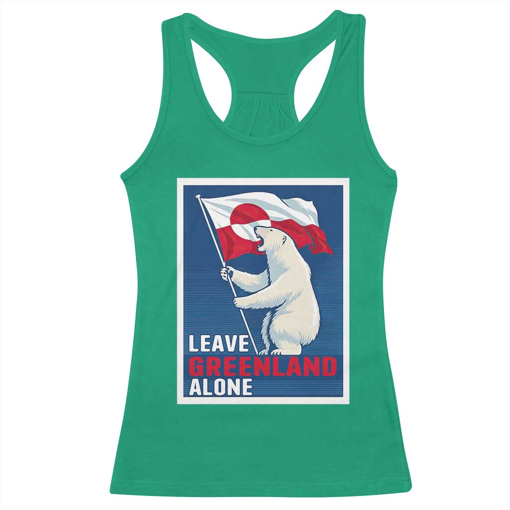 Leave Greenland Alone Polar Bear Resist Racerback Tank Top Vintage Patriotic Propaganda Sovereignty Protest
