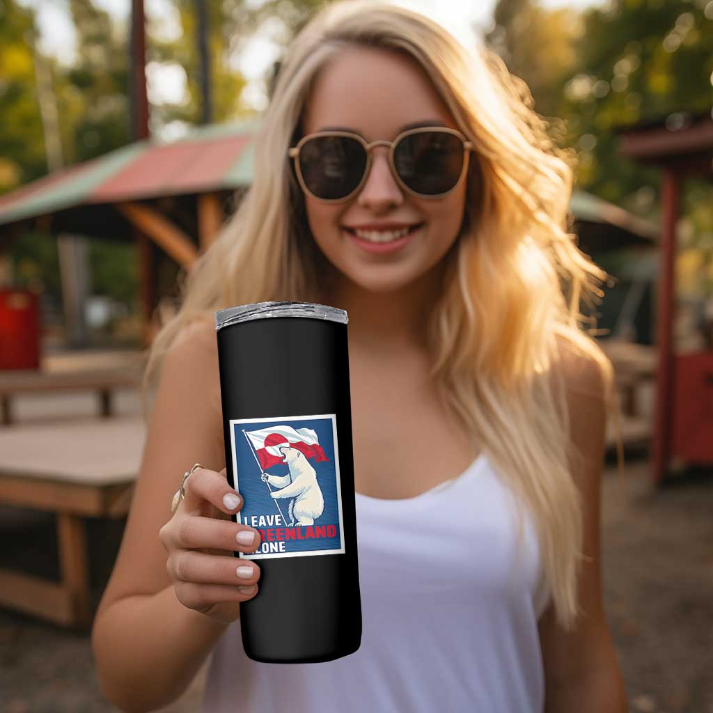 Leave Greenland Alone Polar Bear Resist Skinny Tumbler Vintage Patriotic Propaganda Sovereignty Protest