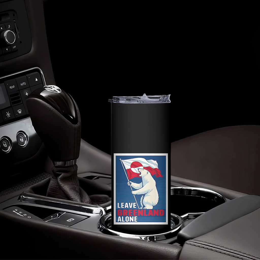 Leave Greenland Alone Polar Bear Resist Skinny Tumbler Vintage Patriotic Propaganda Sovereignty Protest