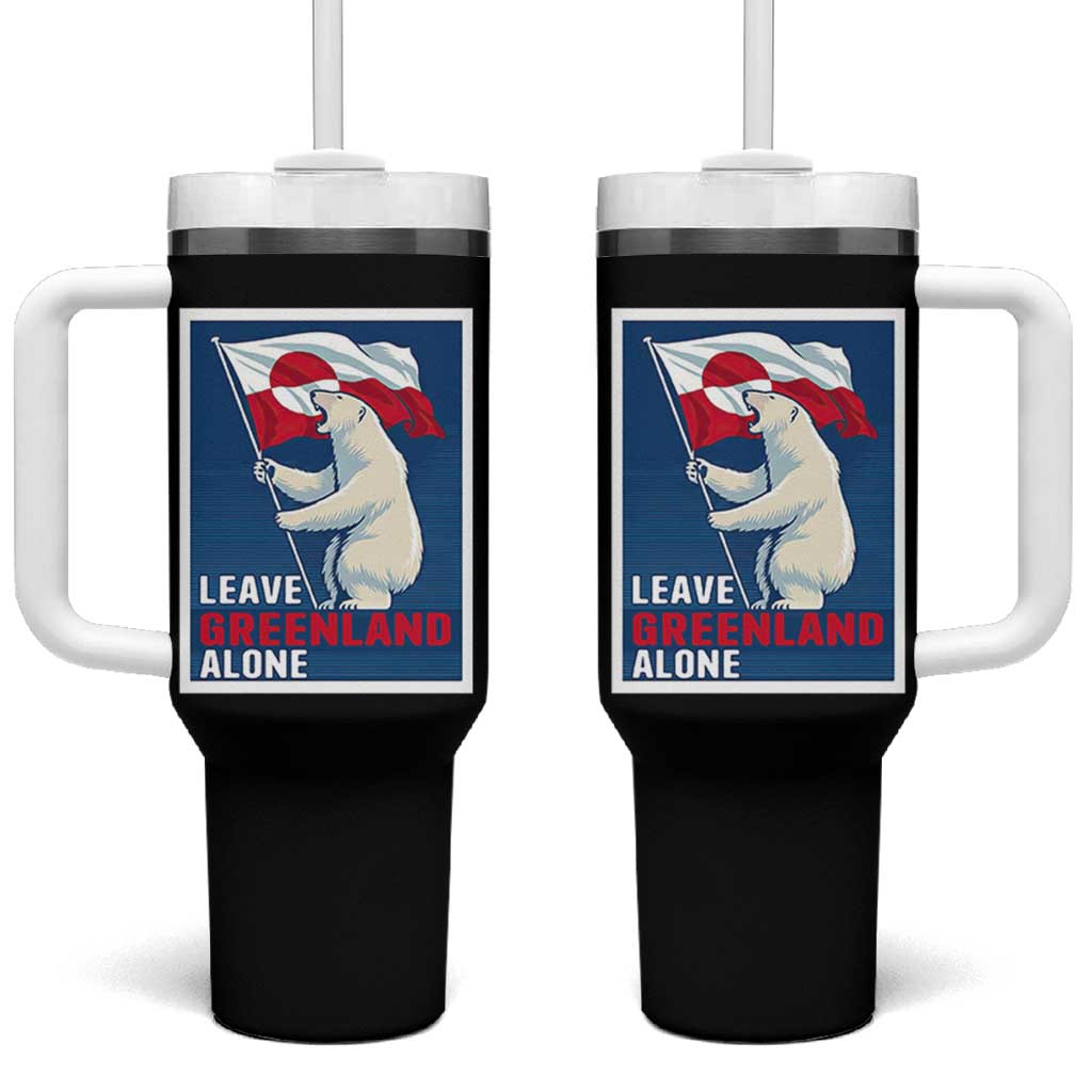 Leave Greenland Alone Polar Bear Resist Tumbler With Handle Vintage Patriotic Propaganda Sovereignty Protest