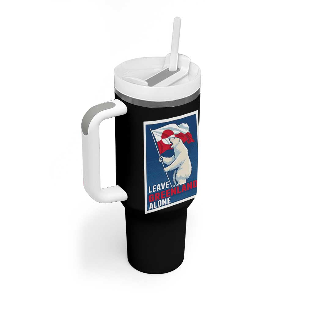 Leave Greenland Alone Polar Bear Resist Tumbler With Handle Vintage Patriotic Propaganda Sovereignty Protest