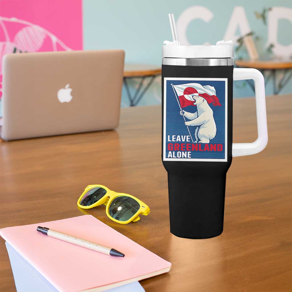 Leave Greenland Alone Polar Bear Resist Tumbler With Handle Vintage Patriotic Propaganda Sovereignty Protest