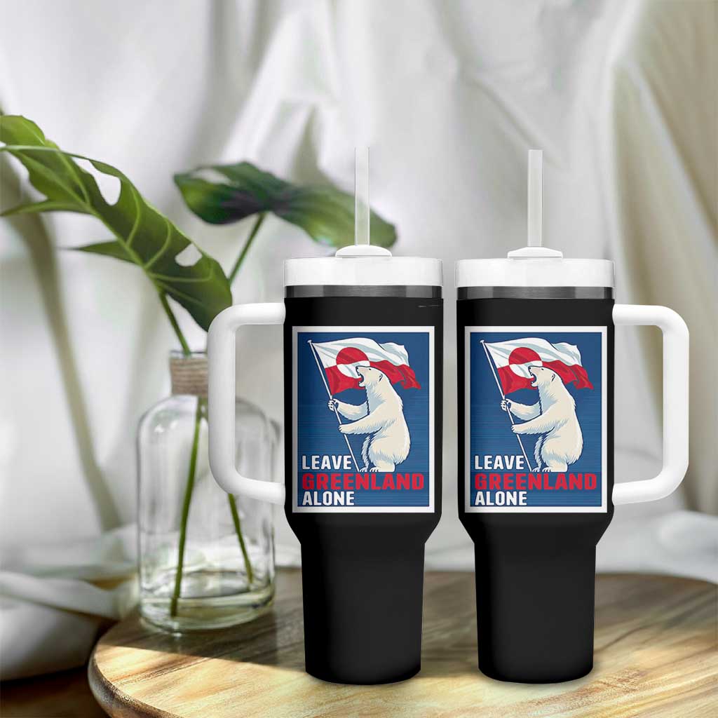 Leave Greenland Alone Polar Bear Resist Tumbler With Handle Vintage Patriotic Propaganda Sovereignty Protest
