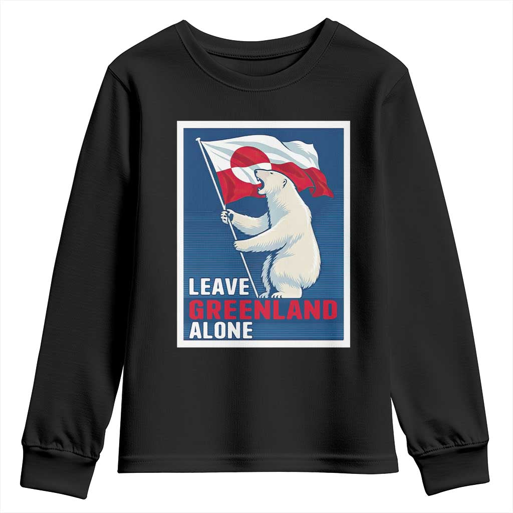 Leave Greenland Alone Polar Bear Resist Youth Sweatshirt Vintage Patriotic Propaganda Sovereignty Protest