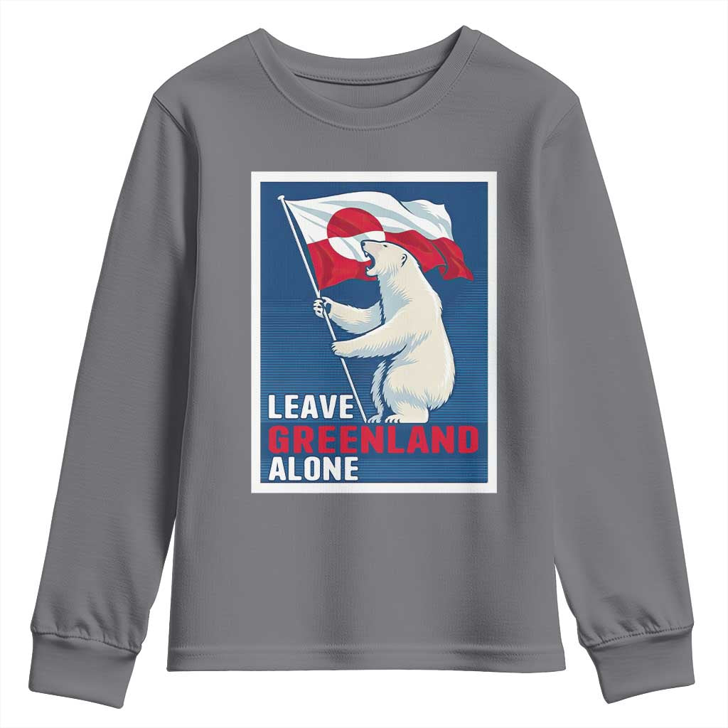 Leave Greenland Alone Polar Bear Resist Youth Sweatshirt Vintage Patriotic Propaganda Sovereignty Protest