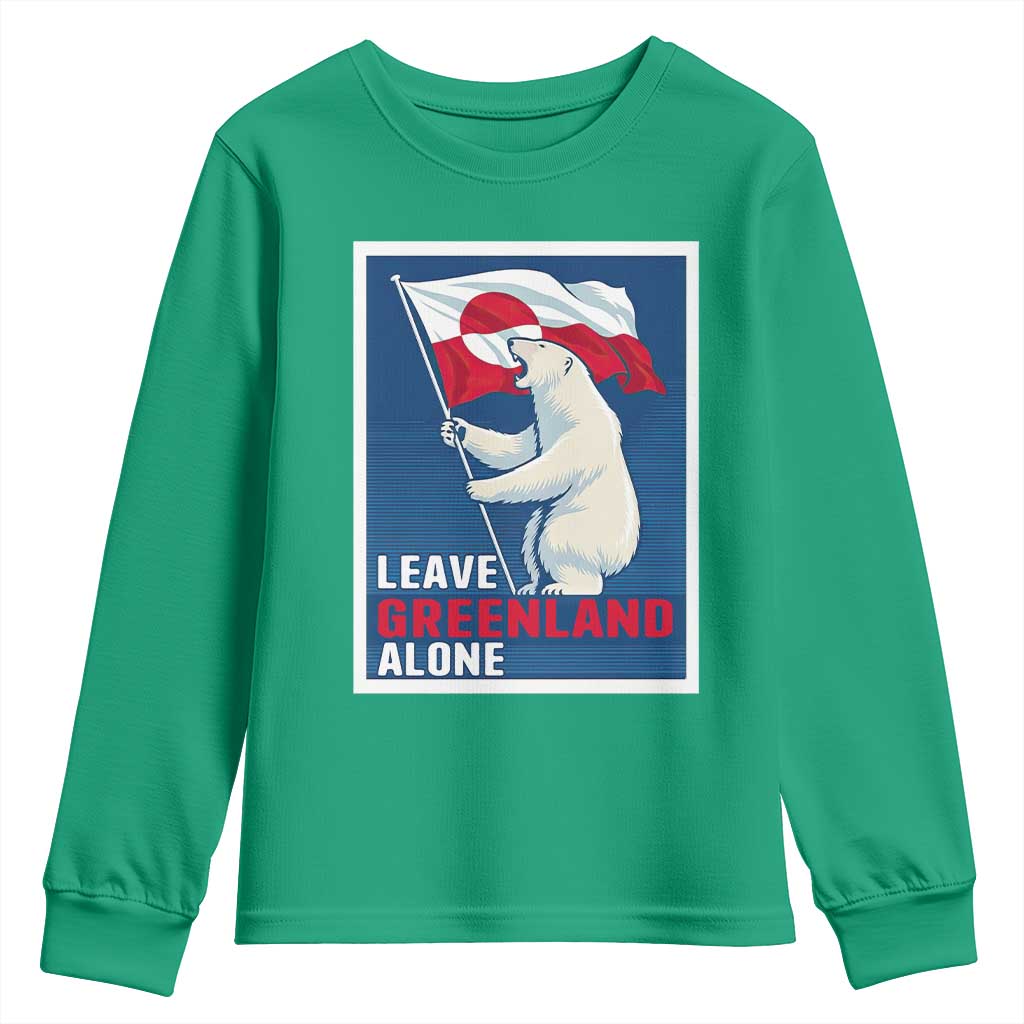 Leave Greenland Alone Polar Bear Resist Youth Sweatshirt Vintage Patriotic Propaganda Sovereignty Protest