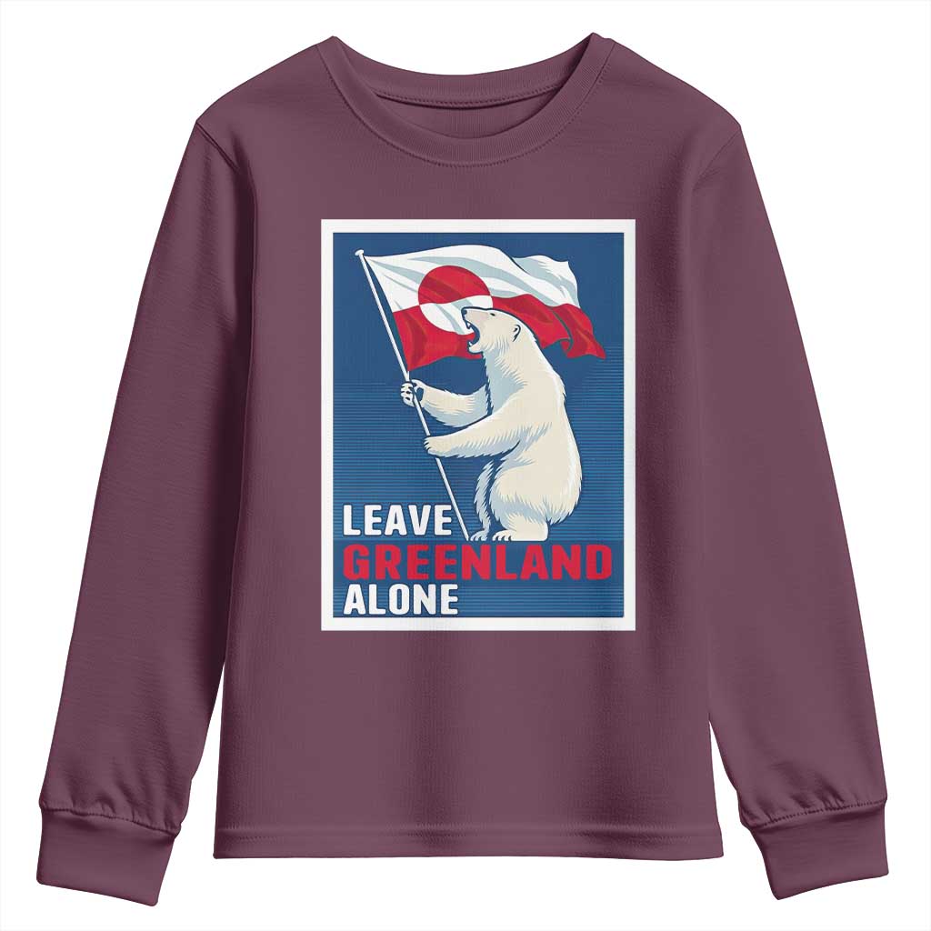 Leave Greenland Alone Polar Bear Resist Youth Sweatshirt Vintage Patriotic Propaganda Sovereignty Protest
