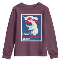 Leave Greenland Alone Polar Bear Resist Youth Sweatshirt Vintage Patriotic Propaganda Sovereignty Protest