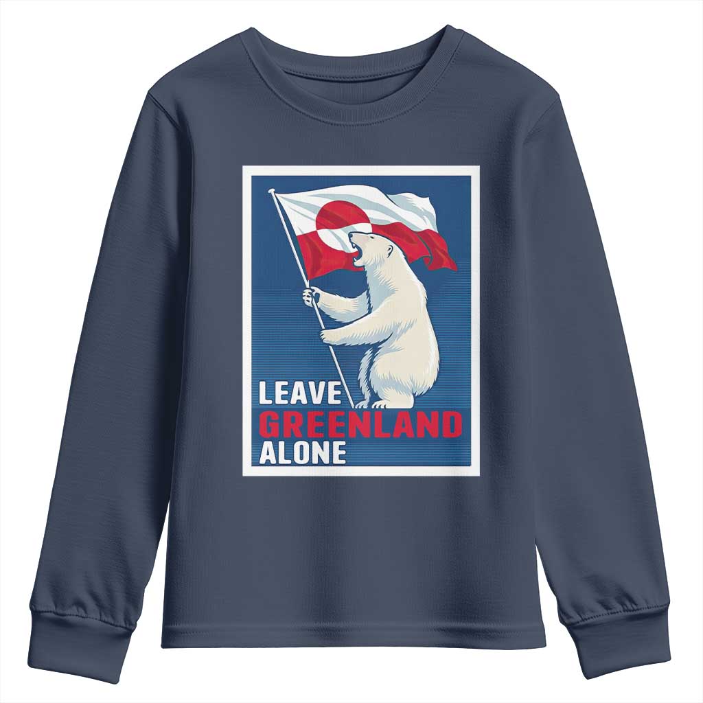 Leave Greenland Alone Polar Bear Resist Youth Sweatshirt Vintage Patriotic Propaganda Sovereignty Protest