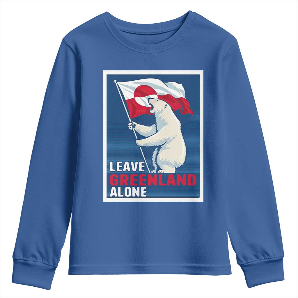 Leave Greenland Alone Polar Bear Resist Youth Sweatshirt Vintage Patriotic Propaganda Sovereignty Protest