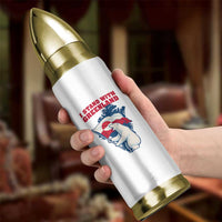I Stand With Greenland Patriotic Bullet Tumbler Polar Bear Holding Flag Over Map