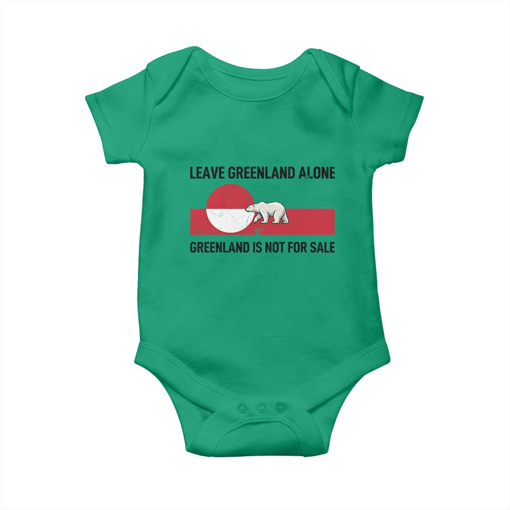 Leave Greenland Alone Polar Bear Protest Baby Onesie Not For Sale Patriotic Flag