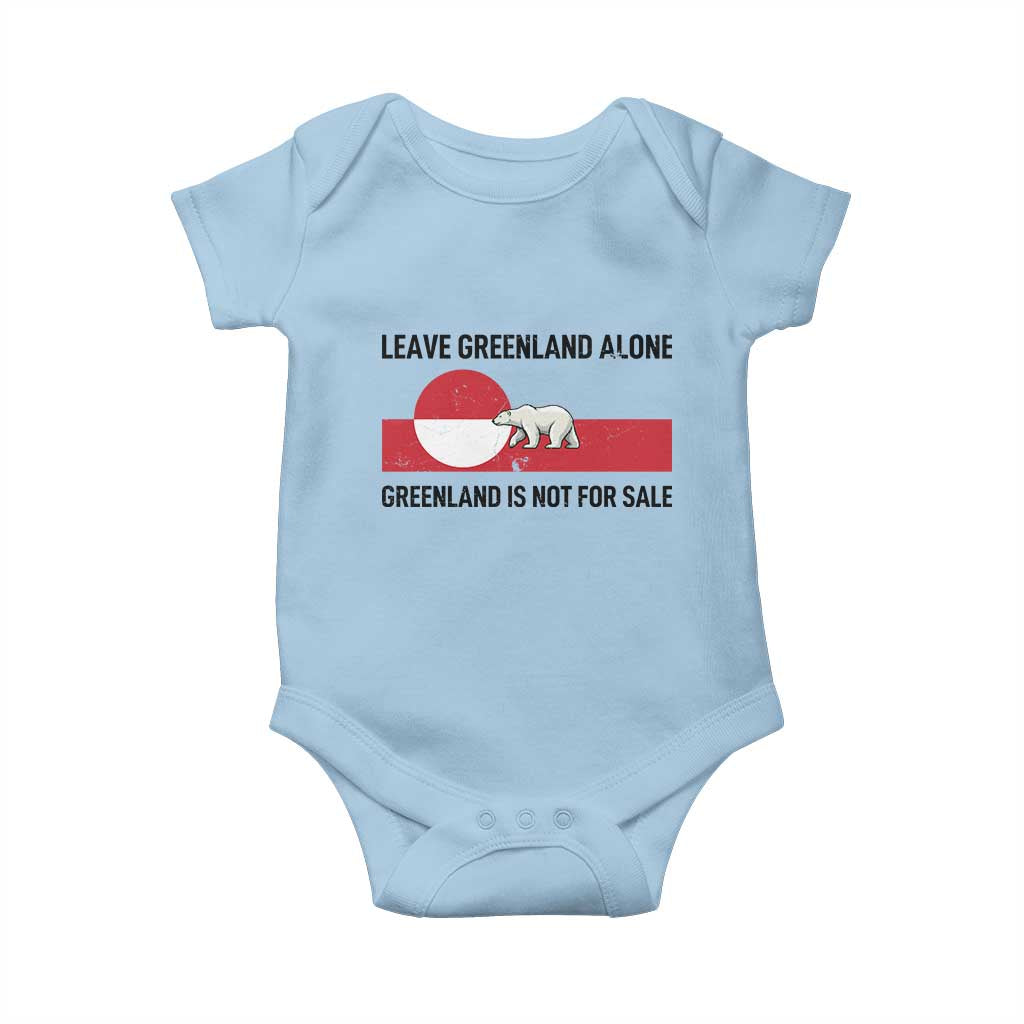 Leave Greenland Alone Polar Bear Protest Baby Onesie Not For Sale Patriotic Flag