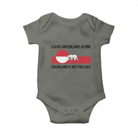 Leave Greenland Alone Polar Bear Protest Baby Onesie Not For Sale Patriotic Flag