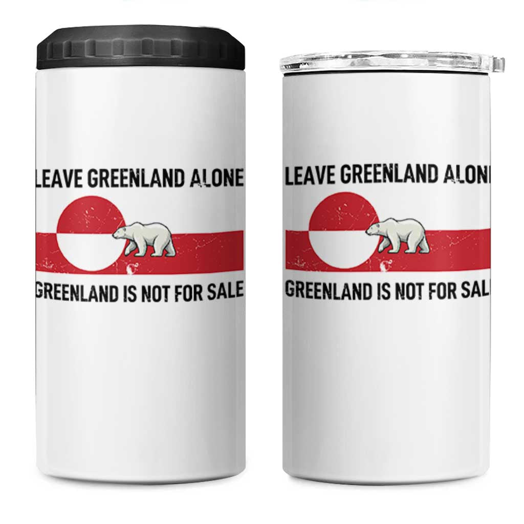 Leave Greenland Alone Polar Bear Protest 4 in 1 Can Cooler Tumbler Not For Sale Patriotic Flag