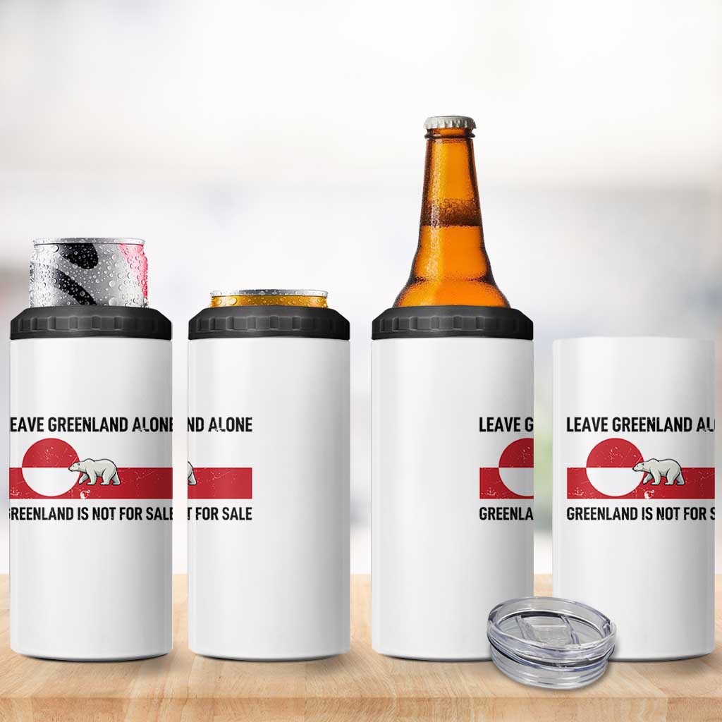 Leave Greenland Alone Polar Bear Protest 4 in 1 Can Cooler Tumbler Not For Sale Patriotic Flag