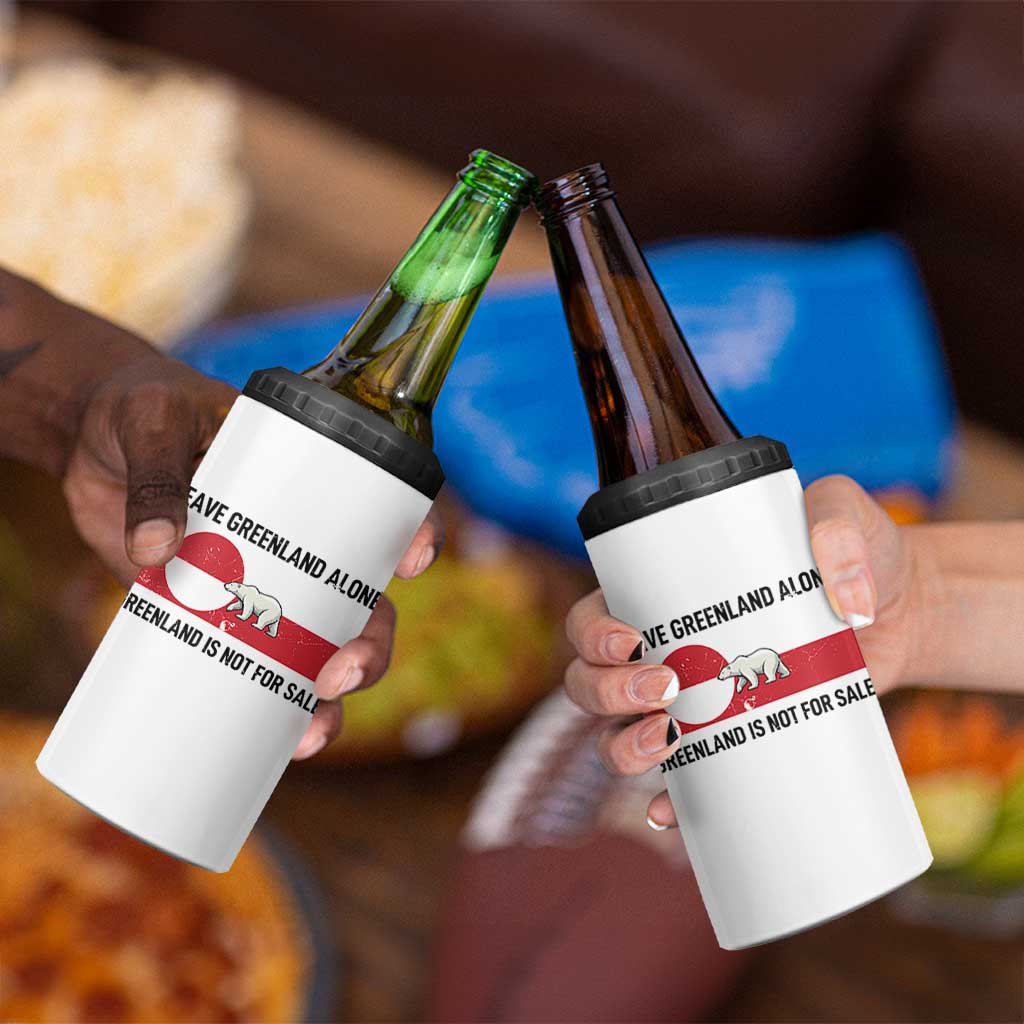 Leave Greenland Alone Polar Bear Protest 4 in 1 Can Cooler Tumbler Not For Sale Patriotic Flag