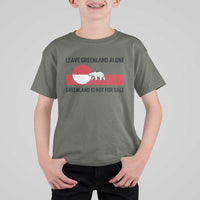 Leave Greenland Alone Polar Bear Protest T Shirt For Kid Not For Sale Patriotic Flag