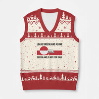 Leave Greenland Alone Polar Bear Protest V-Neck Knit Sweater Vest Not For Sale Patriotic Flag
