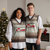 Leave Greenland Alone Polar Bear Protest V-Neck Knit Sweater Vest Not For Sale Patriotic Flag