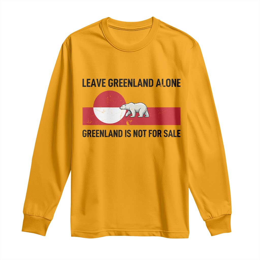 Leave Greenland Alone Polar Bear Protest Long Sleeve Shirt Not For Sale Patriotic Flag