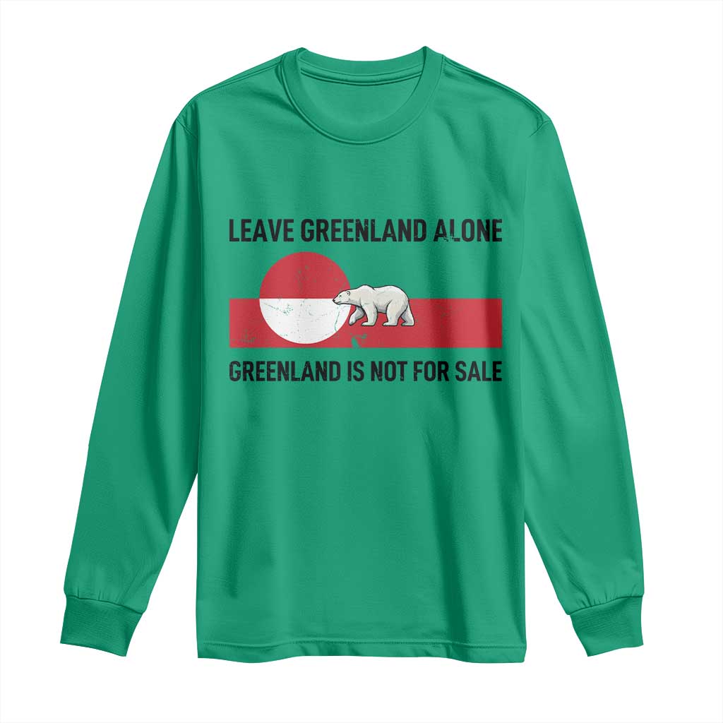 Leave Greenland Alone Polar Bear Protest Long Sleeve Shirt Not For Sale Patriotic Flag