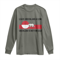 Leave Greenland Alone Polar Bear Protest Long Sleeve Shirt Not For Sale Patriotic Flag